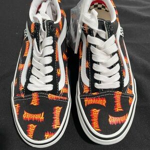 Vans Thrasher Black and Orange Sneakers Size 5